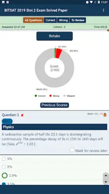 BITSAT Exam Previous Papers android App screenshot 2